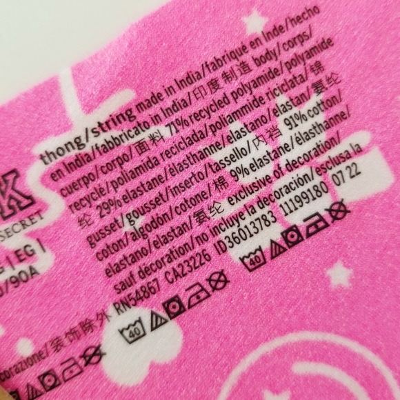 Victoria's Secret Pink Festive Holiday Christmas No Show Thong Panty Hearts NWT - Picture 5 of 11